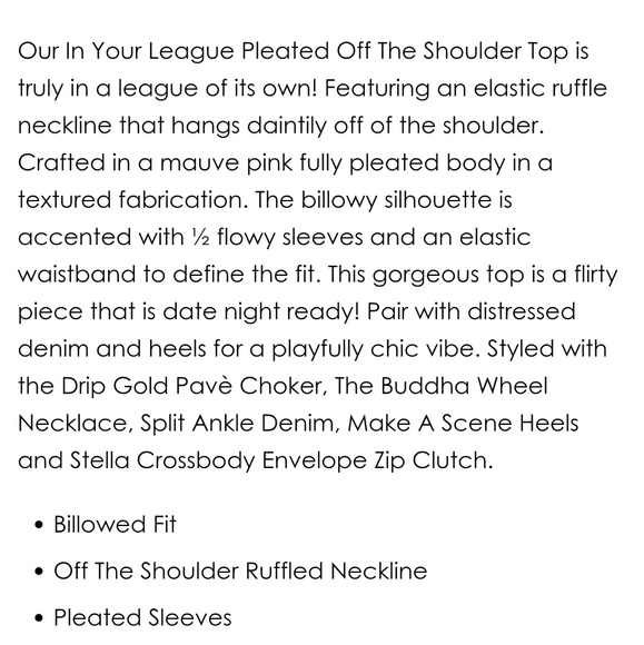 VICI Off Shoulder Pleated Top - NWT - Picture 6 of 7